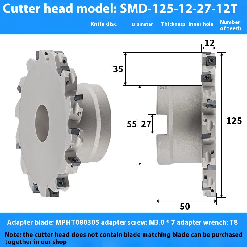 2082-CNC SMP 3 face and face milling cutter head saw blade sleeve indexable milling T-slot cutter head MPHT06 0812 Shandong Denso Pricision Tools Co.,Ltd.